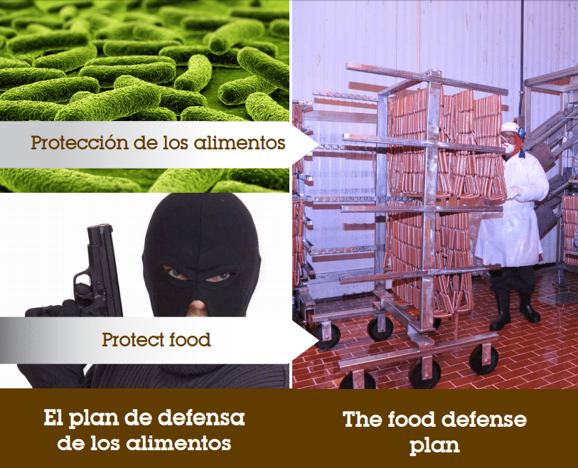 Defensa alimentaria cursos FOOD DEFENSE seguridad en las fábricas y productores de alimentos.